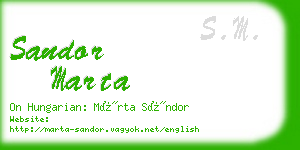 sandor marta business card